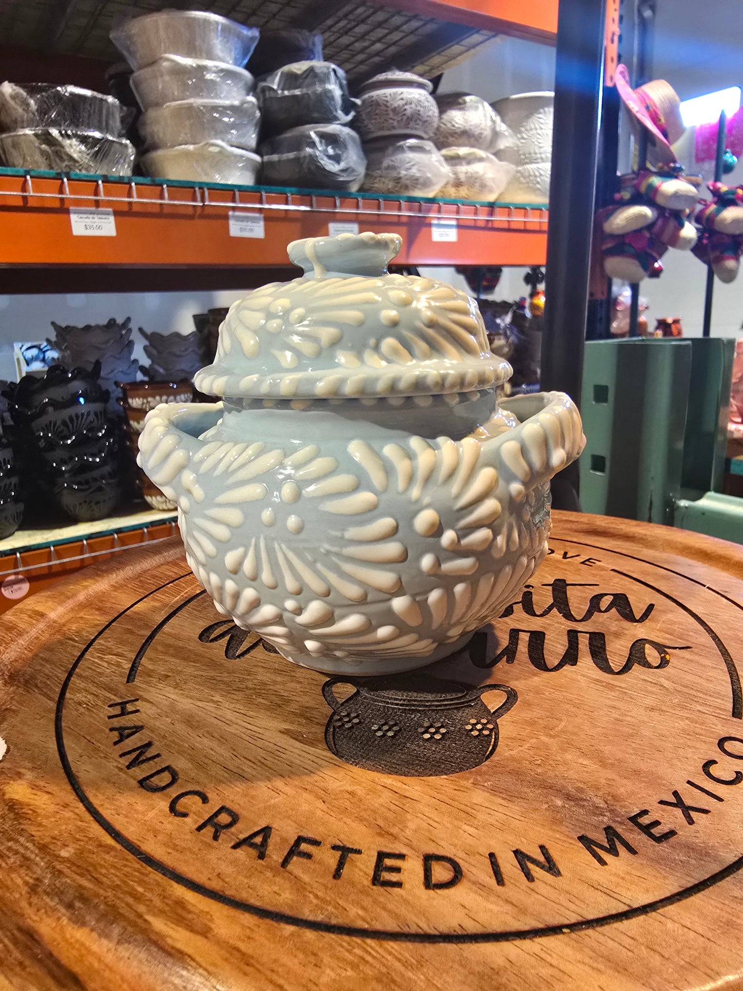 Baby Blue Talavera Sugar Bowl