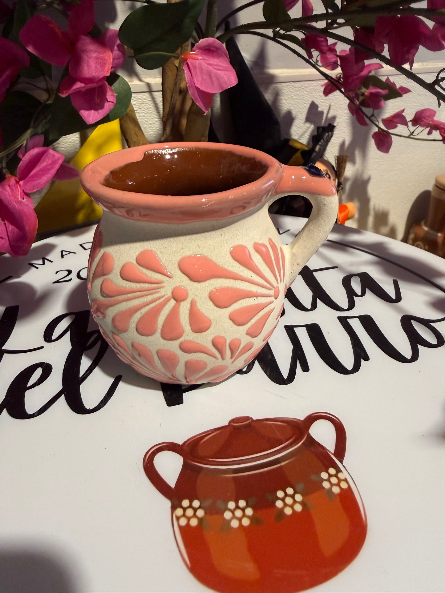 Pink on White Mug