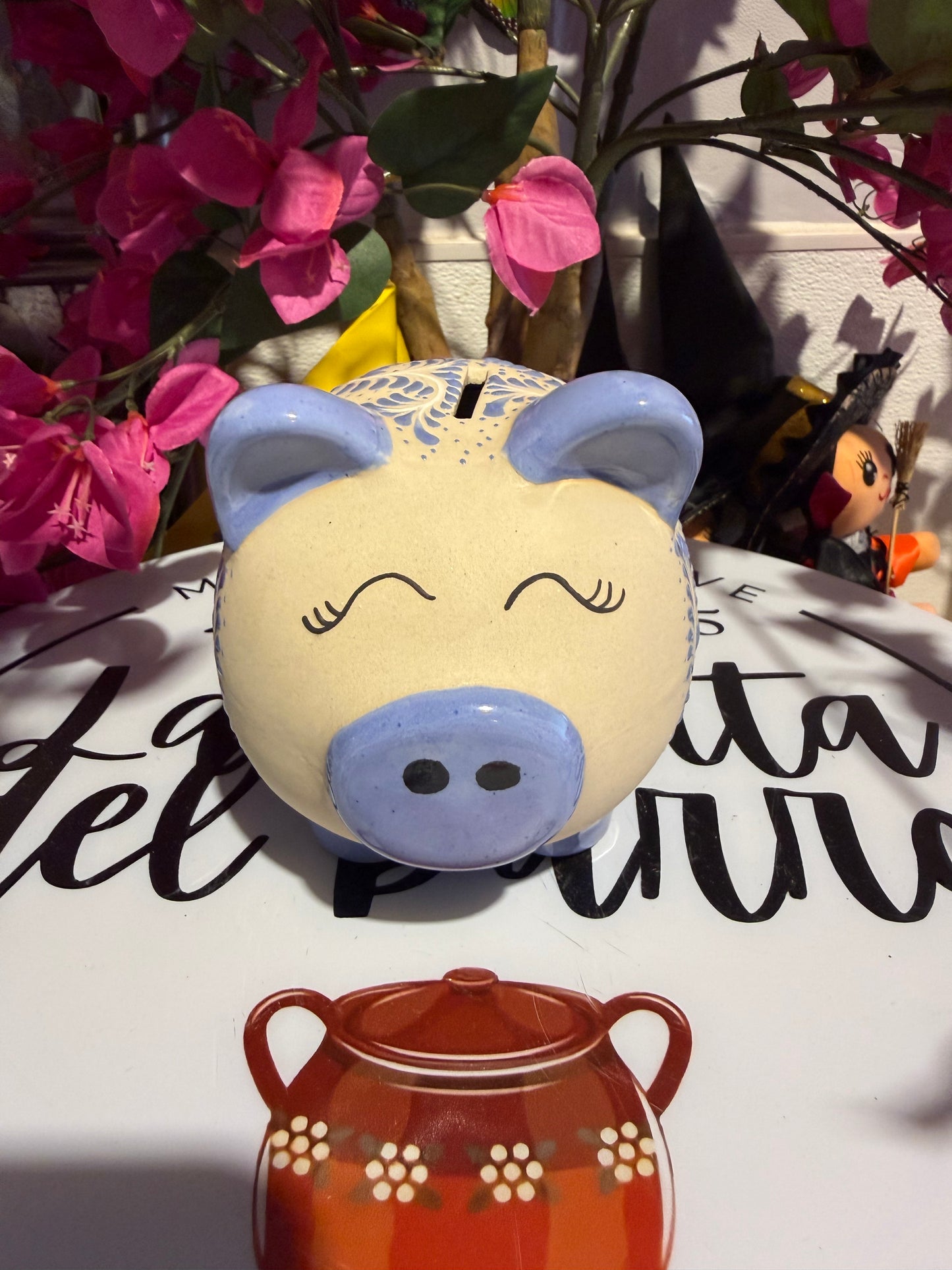 Light blue Talavera Piggy Bank