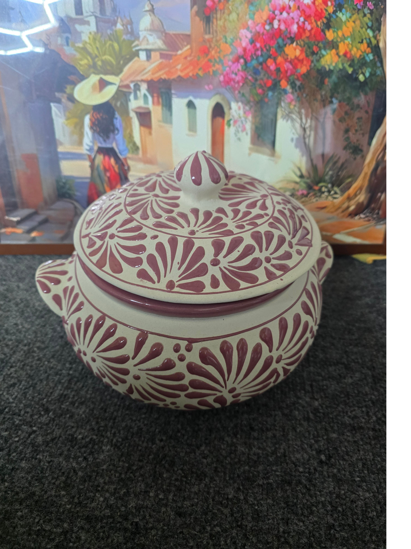 Pink with White Sopera de Barro - Engobe