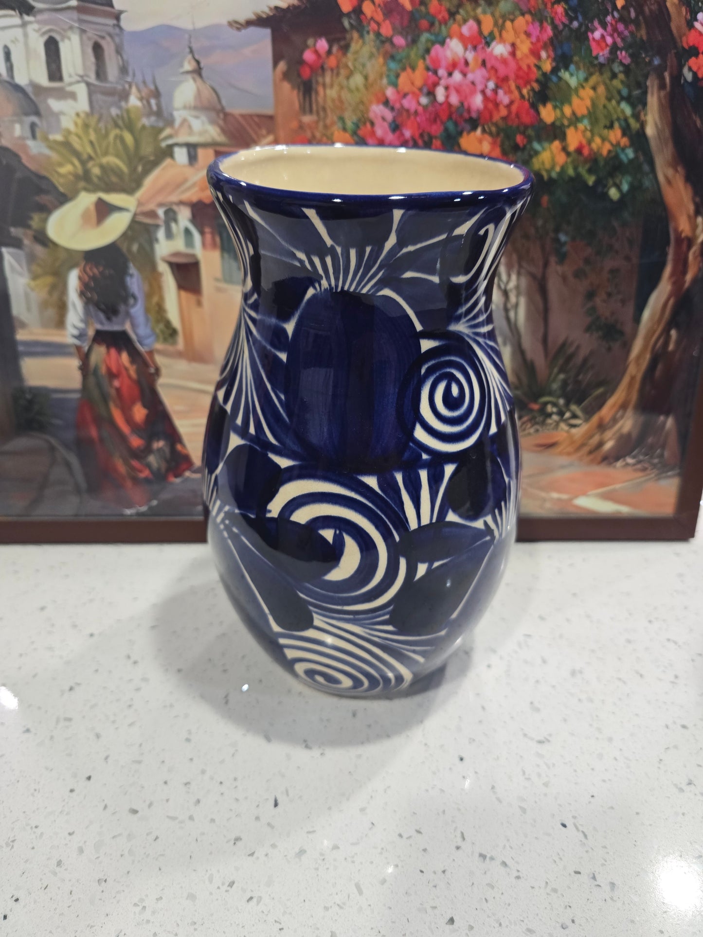 9 in Blue Talavera Vase