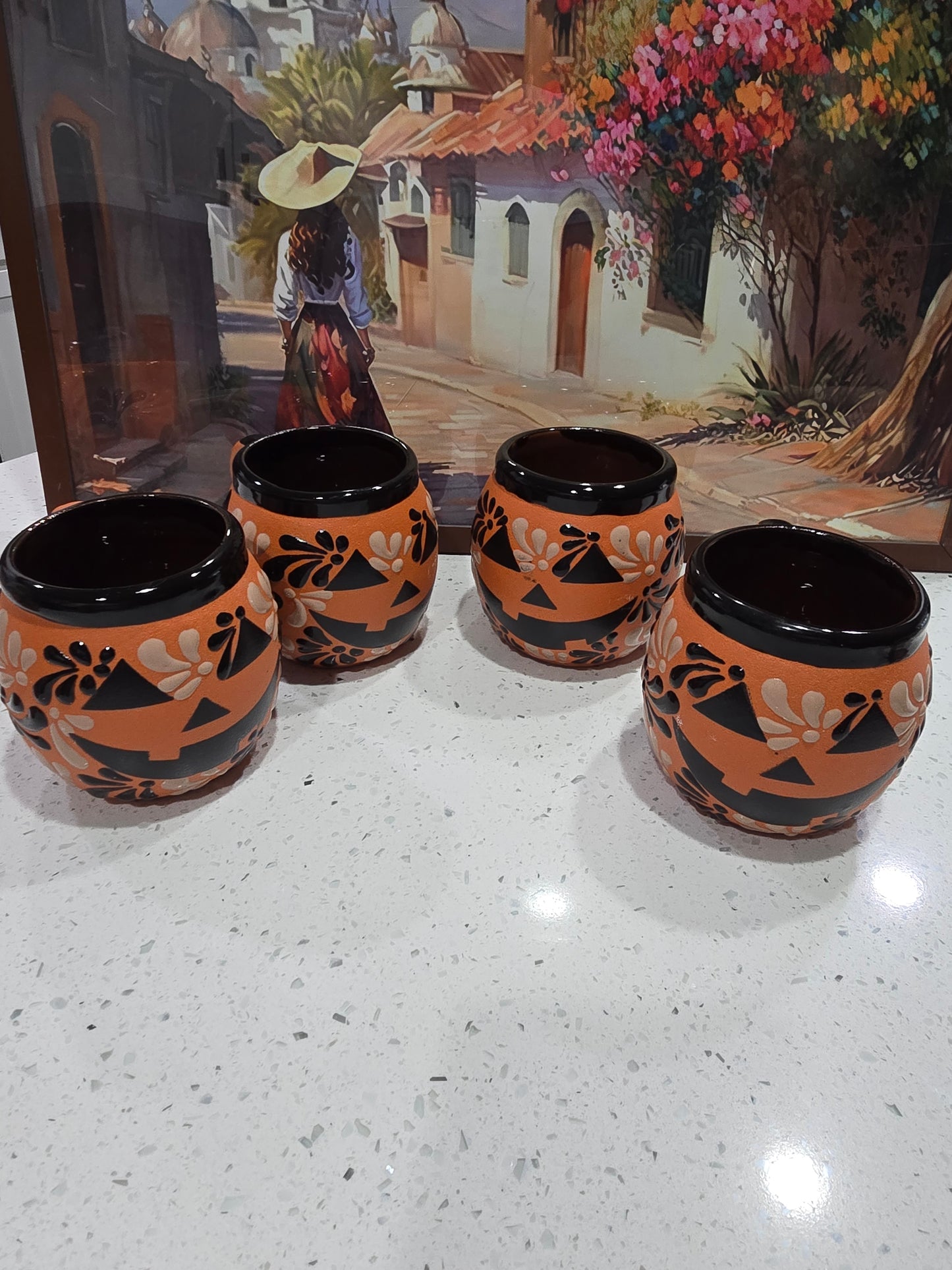 Pumpkin halloween mugs set of 4