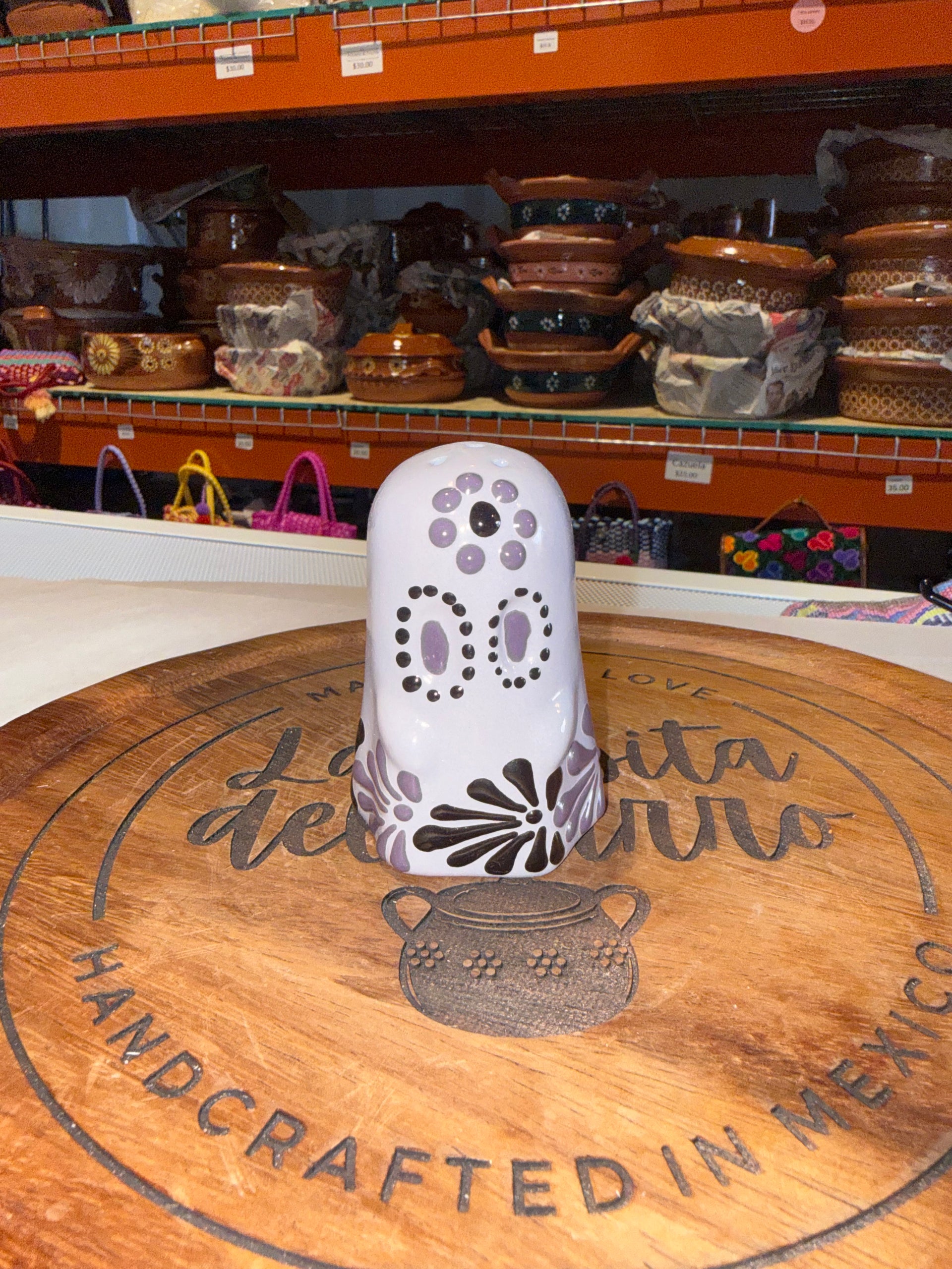 Purple and Black Halloween salt shaker
