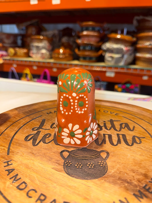 Brown and Green Ghost Halloween salt shaker