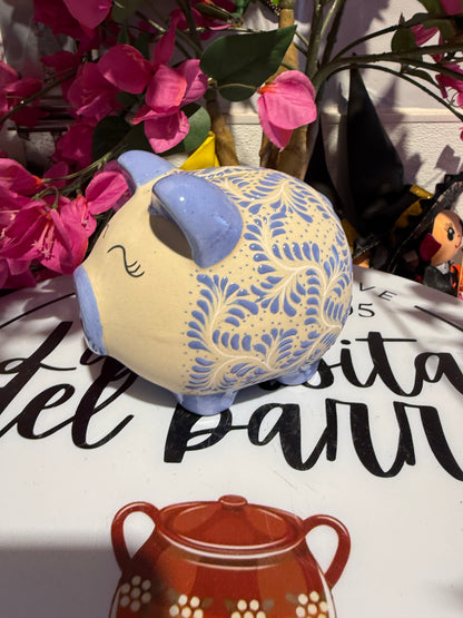 Light blue Talavera Piggy Bank