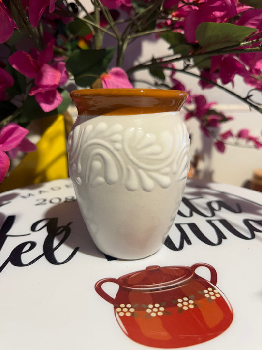 Brown Rim white Cantarito