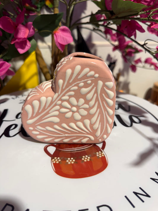 Pink and white heart Vase