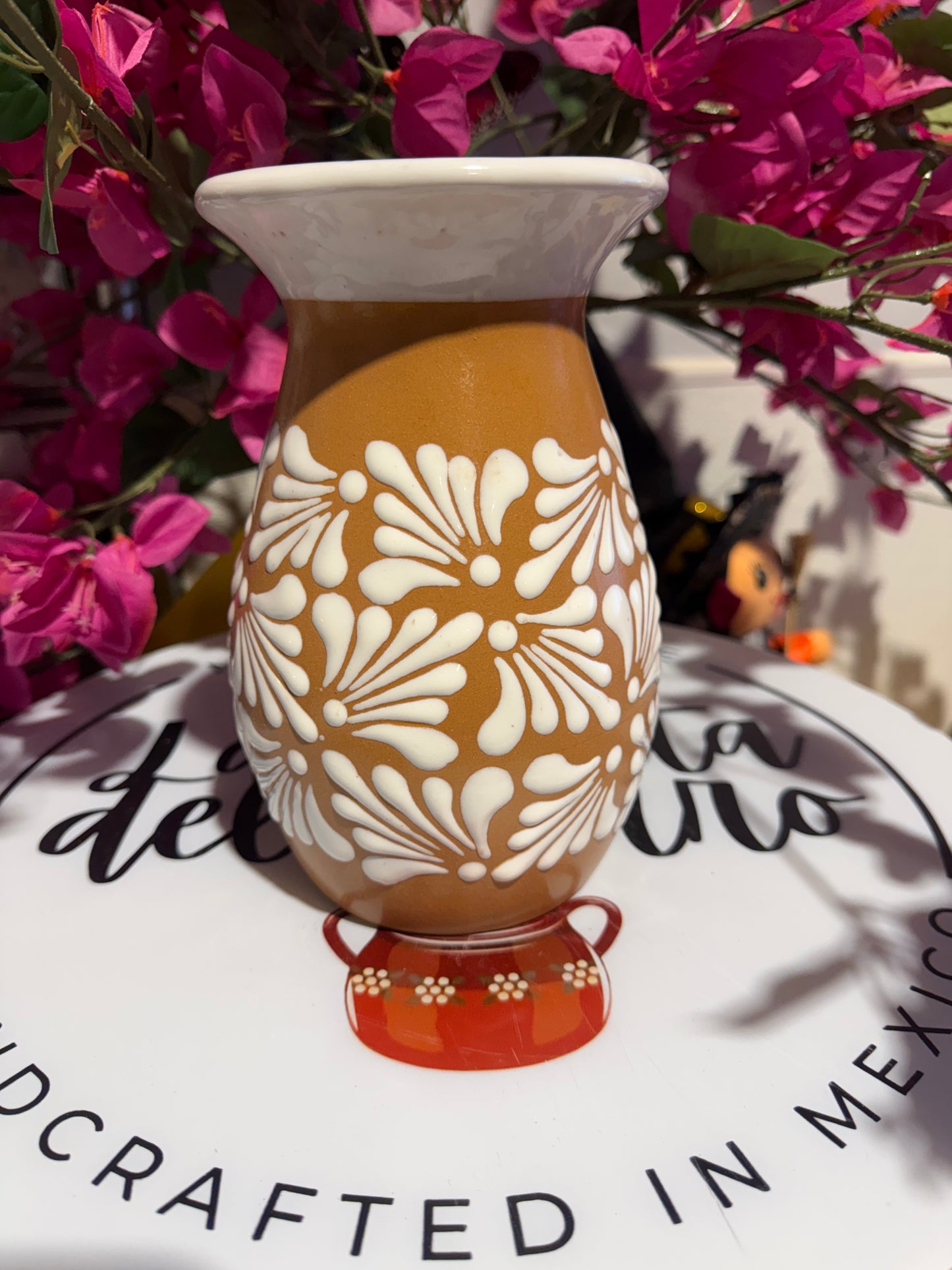 Brown and white Vase