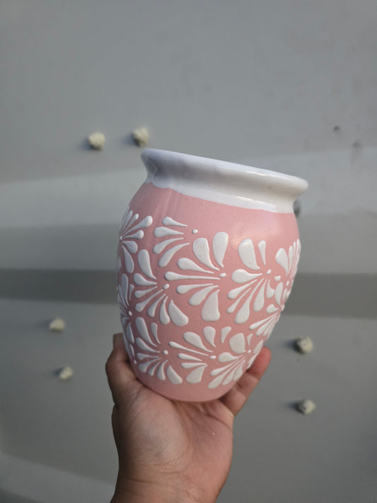 Cantarito Pink Talavera Vase