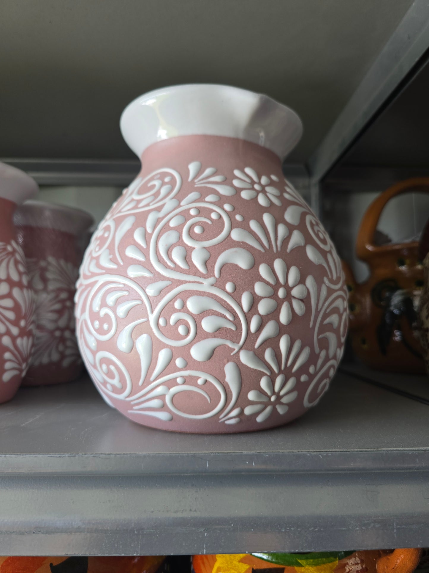 Pink Cielito Lindo Talavera Round Pitcher