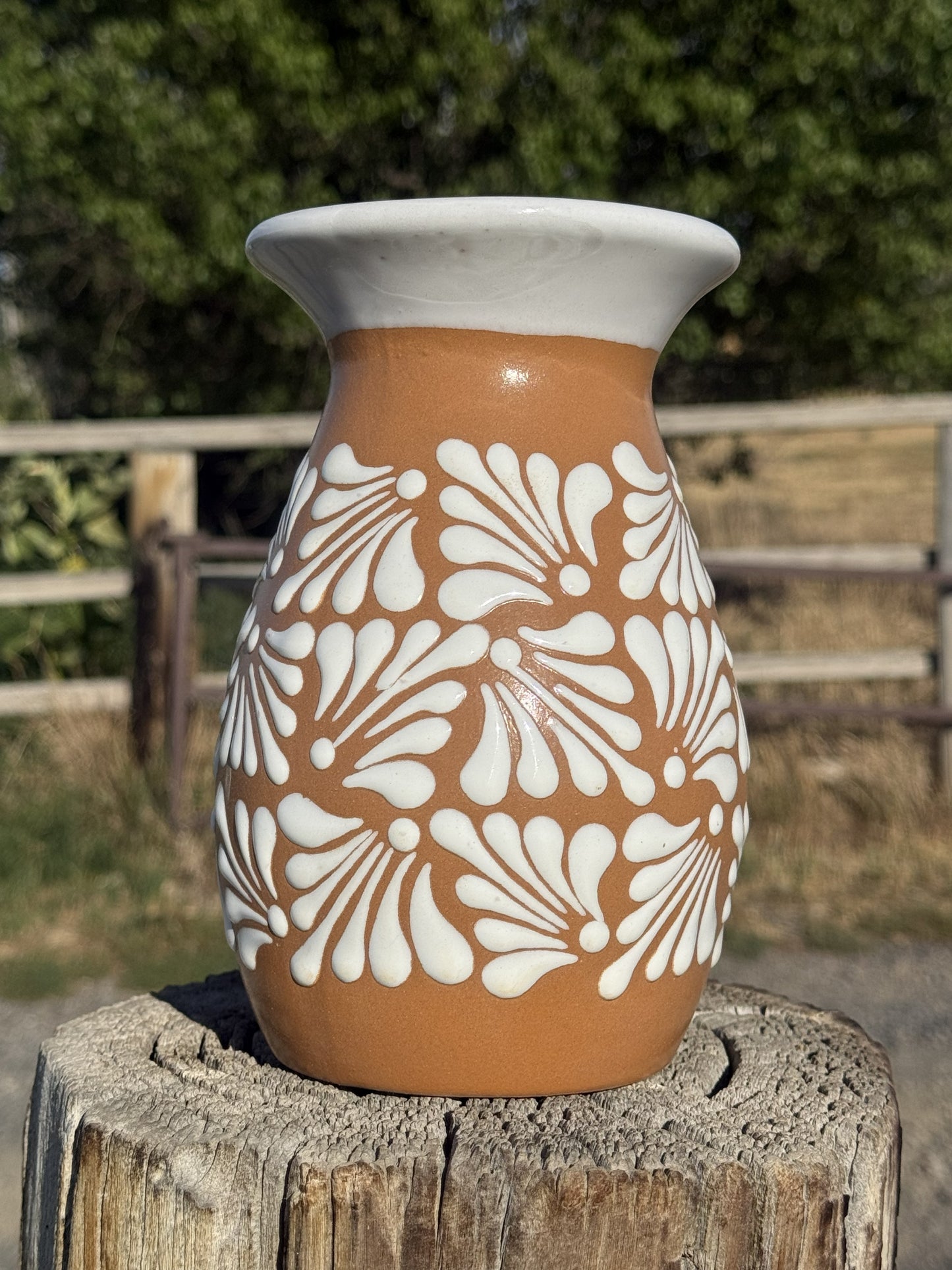 Brown and White Vase