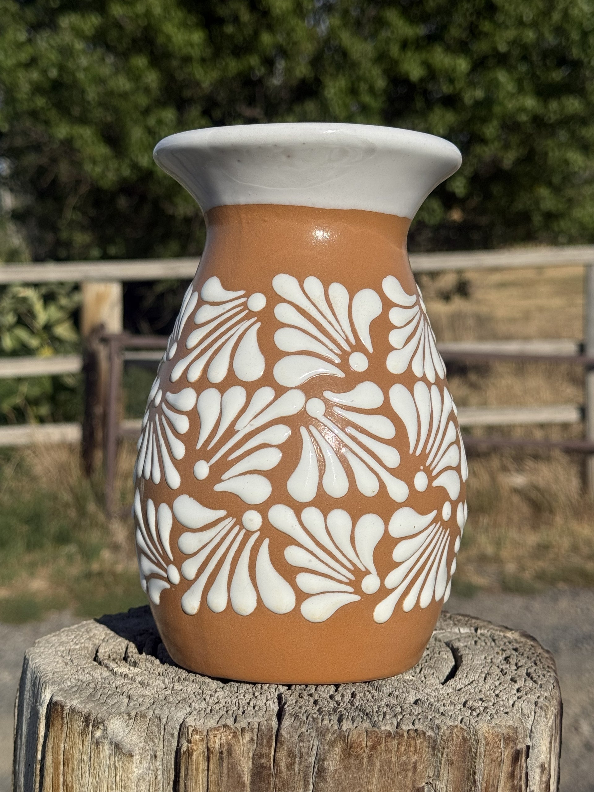Brown and White Vase